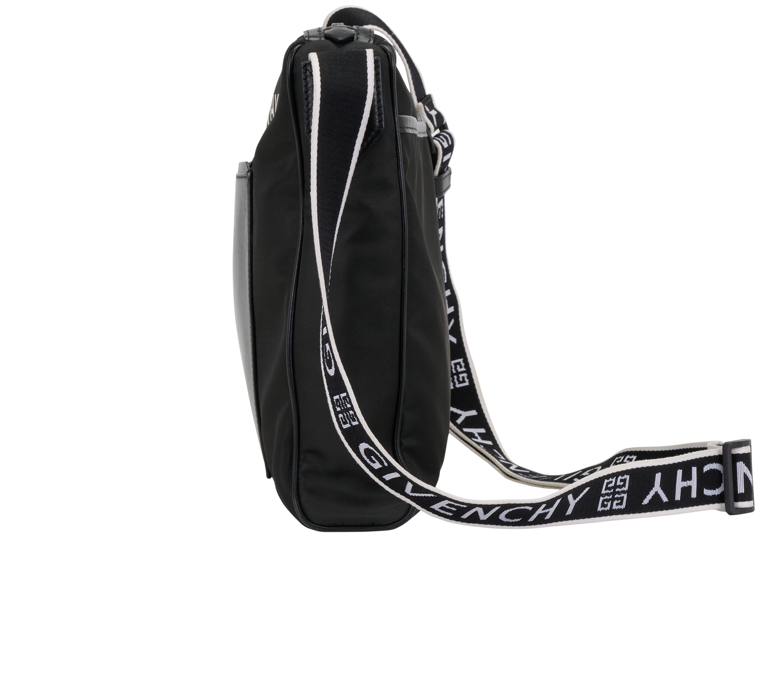 Logo Crossbody, &pound;250, Handbags, Black, Leather/Nylon, Bottom view